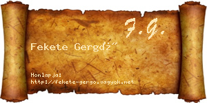 Fekete Gergő névjegykártya